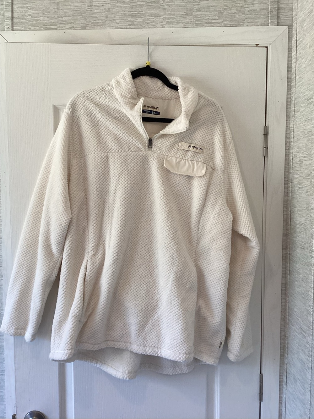 Magellan Outdoors Cream Women's Quarter-Zip Fleece Pullover 2XL EUC